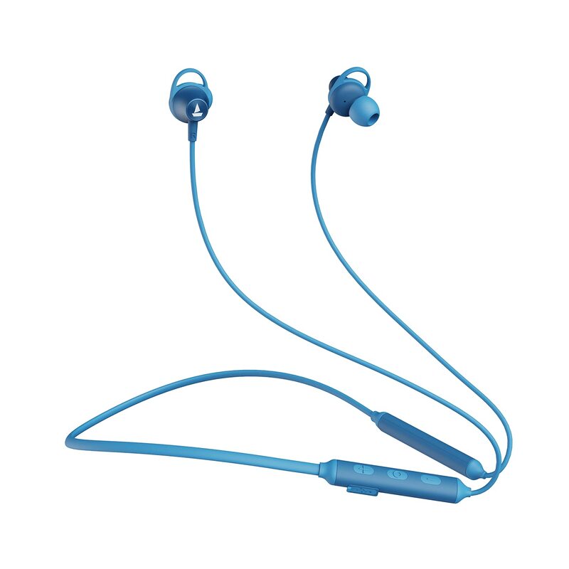 Boat Rockerz 245v2 Bluetooth Wireless in Ear Earphones with Upto 8 Hours Playback, 12mm Drivers, IPX5, Magnetic Eartips, Integrated Controls and Lightweight Design with Mic (Navy Blue)