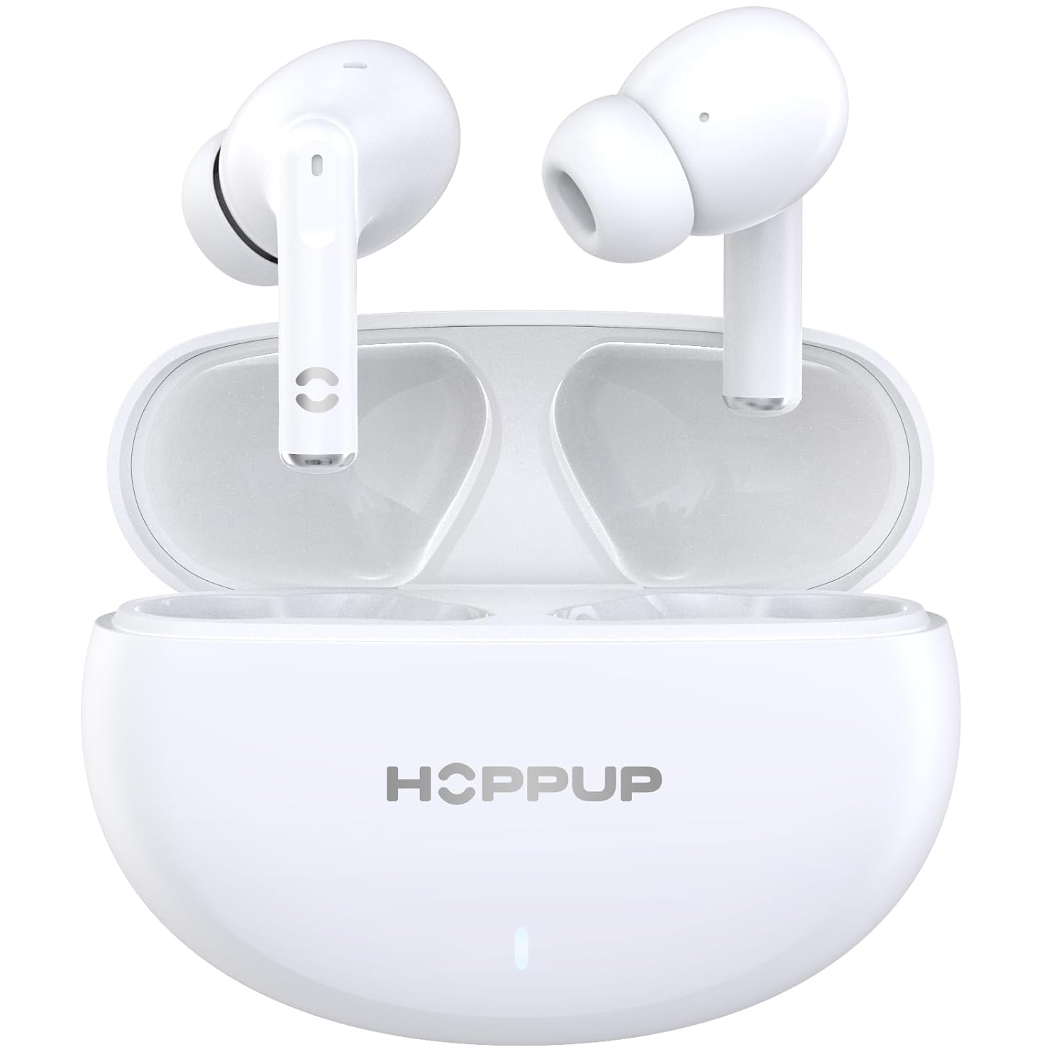 HOPPUP AirDoze Fusion Earbuds with 40 Hours Playtime| 40ms Low Latency Gaming Mode| 13mm Dynamic Driver| Bluetooth 5.3 Technology| Type-c Fast Charging| White Color for Music, Gaming, Gym, Travel