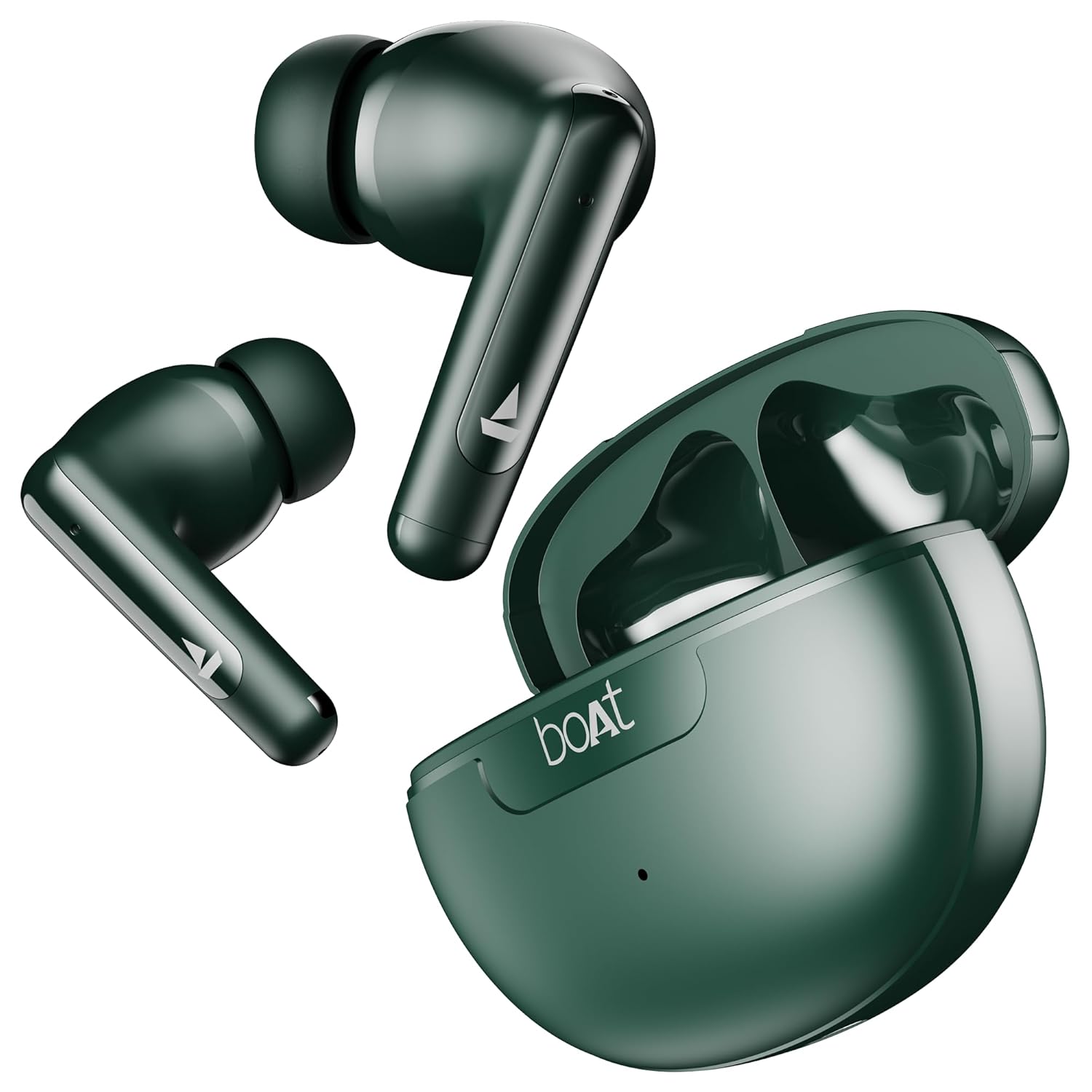 boAt Airdopes 161 ANC TWS Earbuds w/ 32 dB ANC, 50 hrs Playback, 50 ms Low Latency BEASTTM Mode, IWPTM Tech, Dual EQ Modes, 4 Mics with ENx, ASAP Charge, Bluetooth v5.3(Green)