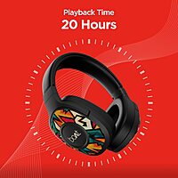 boAt Rockerz 550 Bluetooth Wireless Over Ear Headphones with Mic Upto 20 Hours Playback, 50MM Drivers, Soft Padded Ear Cushions and Physical Noise Isolation