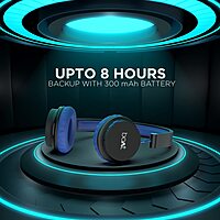 boAt Rockerz 400 Bluetooth On Ear Headphones With Mic With Upto 8 Hours Playback & Soft Padded Ear Cushions(Black/Blue)