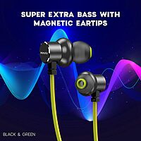 Maxx NX9 Wireless Bluetooth in Ear Neckband Earphones with Magnetic Buds, Upto 25 Hours Playtime, IPX6 Water Resistance, Advanced 5.2 for Seamless Connectivity (Black & Green)