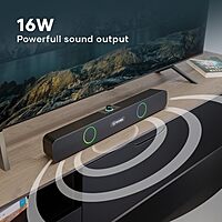 Wings Centerstage 120, 16W Soundbar, with 5.0 Bluetooth, 6.5 Hours Playtime and 2500mAh Battery Capacity, LED Lights Wireless Speaker Wings Centerstage 120, 16W Soundbar, with 5.0 Bluetooth, 6.5 Hours Playtime and 2500mAh Battery Capacity, LED Lights Wireless Speaker