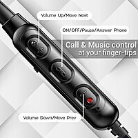 Maxx NX2 Wireless Bluetooth in Ear Neckband Earphone, Rapid Charge, Magnetic Buds Upto 25Hrs Playtime,Dual Pairing Wireless (Black)