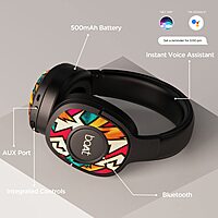 boAt Rockerz 550 Bluetooth Wireless Over Ear Headphones with Mic Upto 20 Hours Playback, 50MM Drivers, Soft Padded Ear Cushions and Physical Noise Isolation
