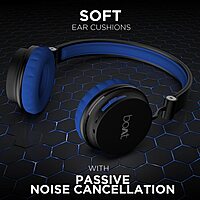 boAt Rockerz 400 Bluetooth On Ear Headphones With Mic With Upto 8 Hours Playback & Soft Padded Ear Cushions(Black/Blue)