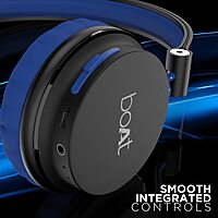 boAt Rockerz 400 Bluetooth On Ear Headphones With Mic With Upto 8 Hours Playback & Soft Padded Ear Cushions(Black/Blue)