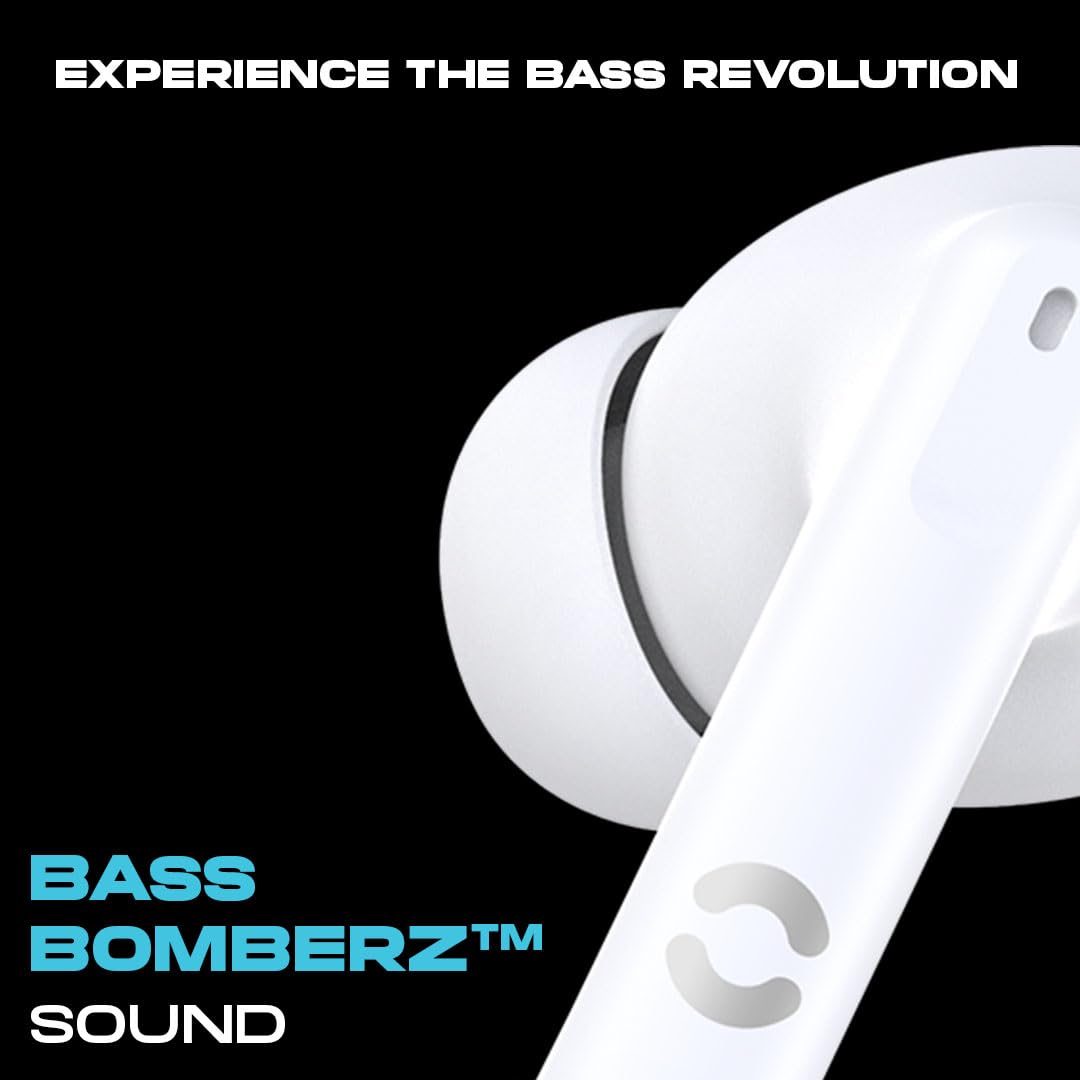 HOPPUP AirDoze Fusion Earbuds with 40 Hours Playtime| 40ms Low Latency Gaming Mode| 13mm Dynamic Driver| Bluetooth 5.3 Technology| Type-c Fast Charging| White Color for Music, Gaming, Gym, Travel